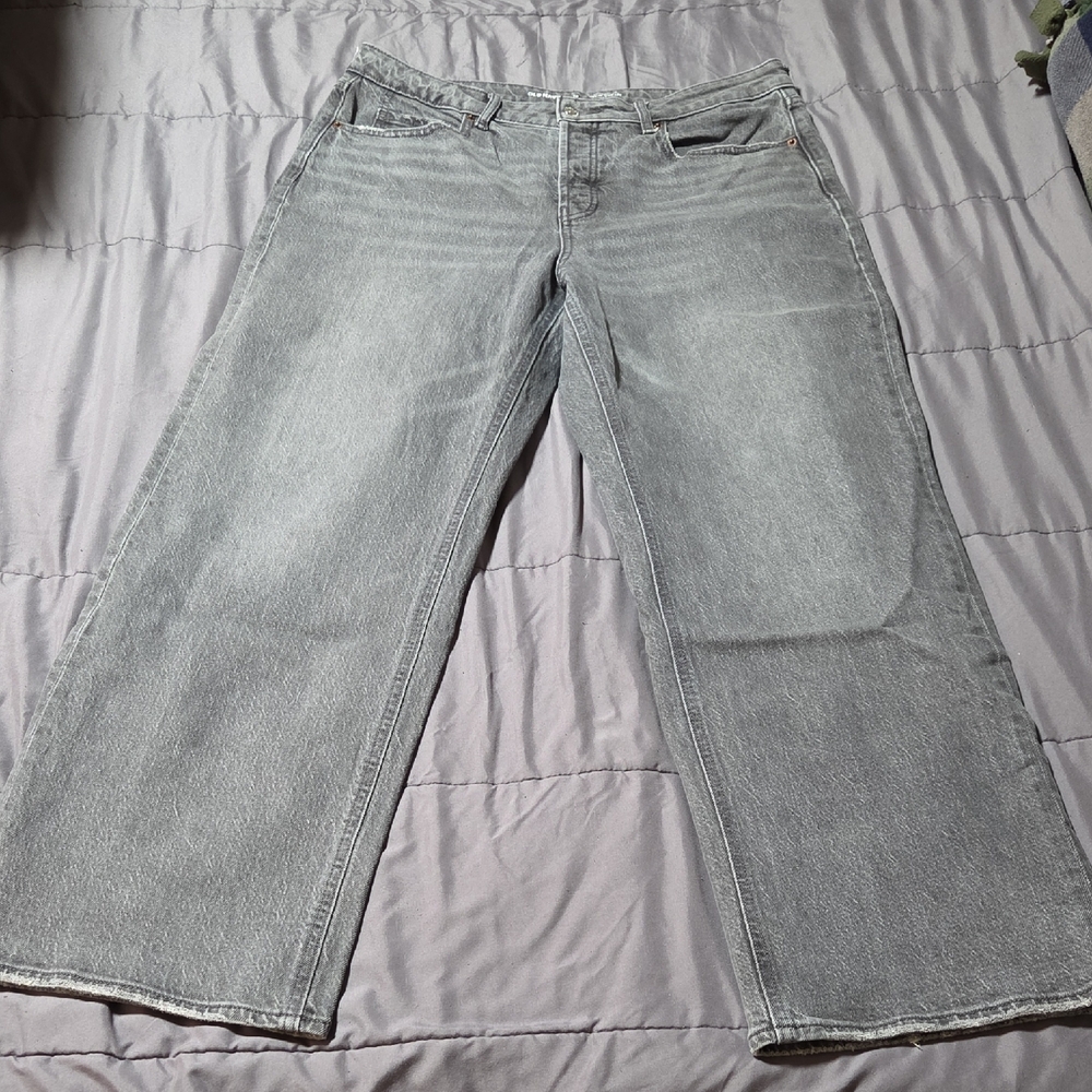 Old Navy Gray Extra High-Rise Sky-Hi Wide-Leg Secret-Smooth Pocket Women's Jeans